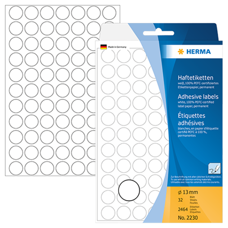 Märketiketter Herma diameter 13 mm 2464/fp