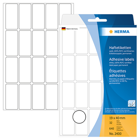 Märketiketter Herma 19x40 mm 640/fp