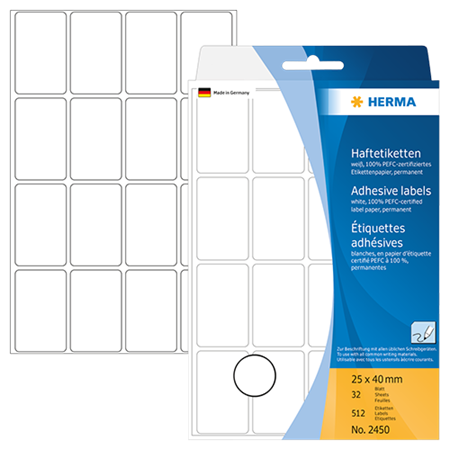 Märketiketter Herma 25x40 mm 512/fp