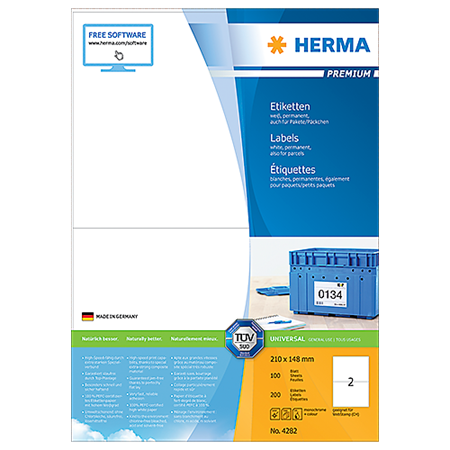 Etiketter Herma Premium 210x148 mm 200/fp