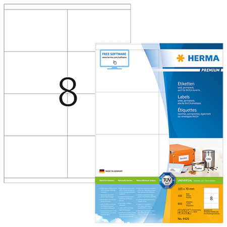 Etiketter Herma Premium 105x70 mm 800/fp