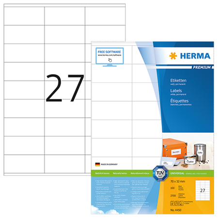 Etiketter Herma Premium 70x32 mm 2700/fp