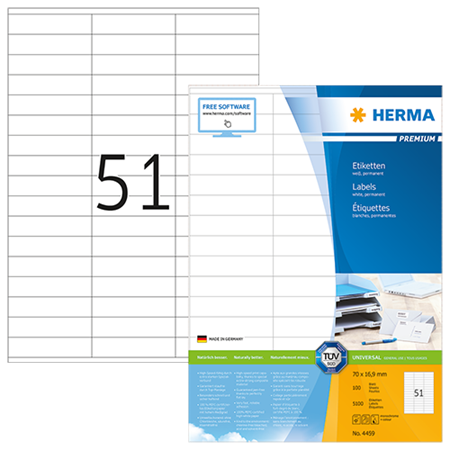 Etiketter Herma Premium 70x16,9 mm 5100/fp