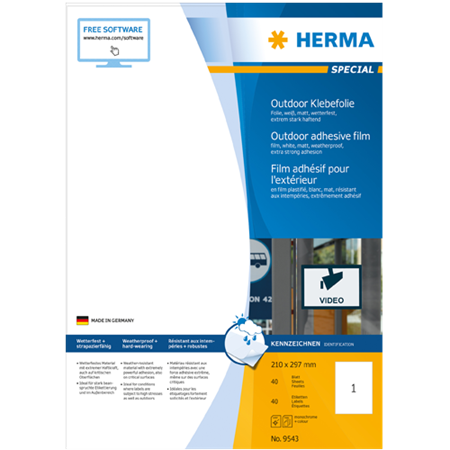 Utomhusetiketter Herma 210x297 mm 40/fp