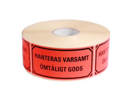 Varningsetikett Hanteras Varsamt 1000 st