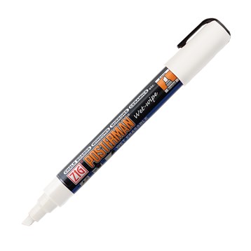 Märkpenna ZIG Posterman Wet-Wipe 6mm vit